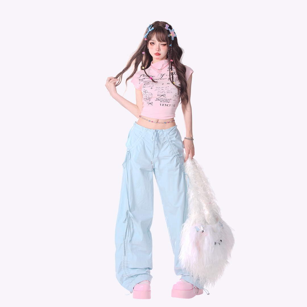 Image of Drawstring Parachute Pants